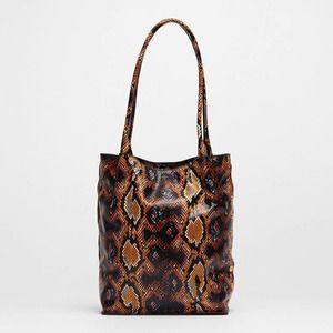 NEW Hammitt Oliver Medium Tote Botanical Snake Hobo Leather Bag Purse Handbag